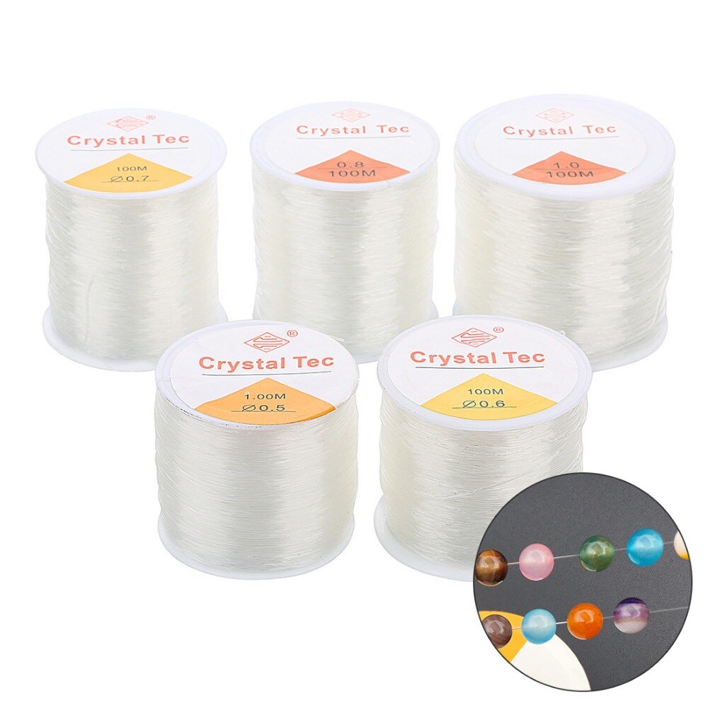 100M Plastic Crystal DIY Beading Stretch Cords Elastic Line Jewelry