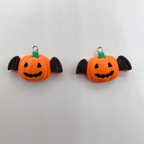 10pcs All Saints' Day Pumpkin Animal Cat Charms Pendant For Earring