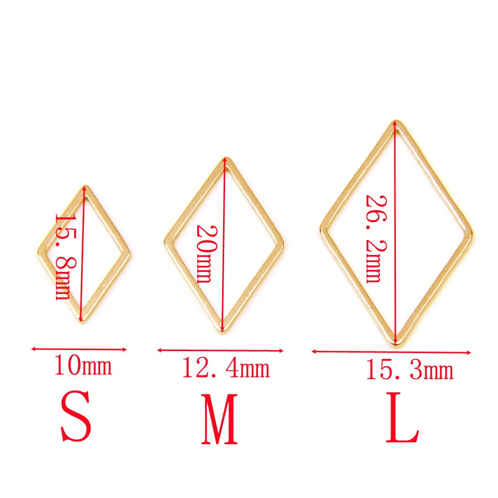 10pcs Stainless Steel Rhombus Charms for Bracelet Connector Necklace