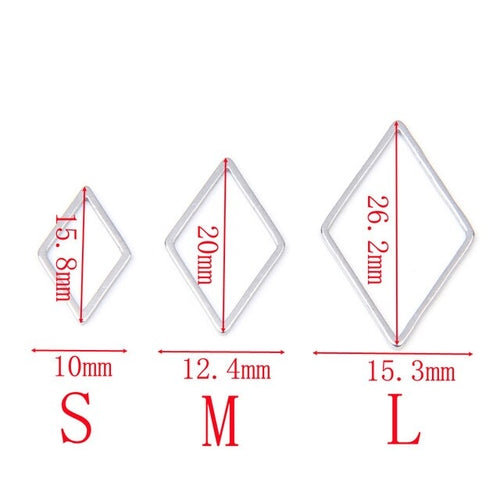 10pcs Stainless Steel Rhombus Charms for Bracelet Connector Necklace