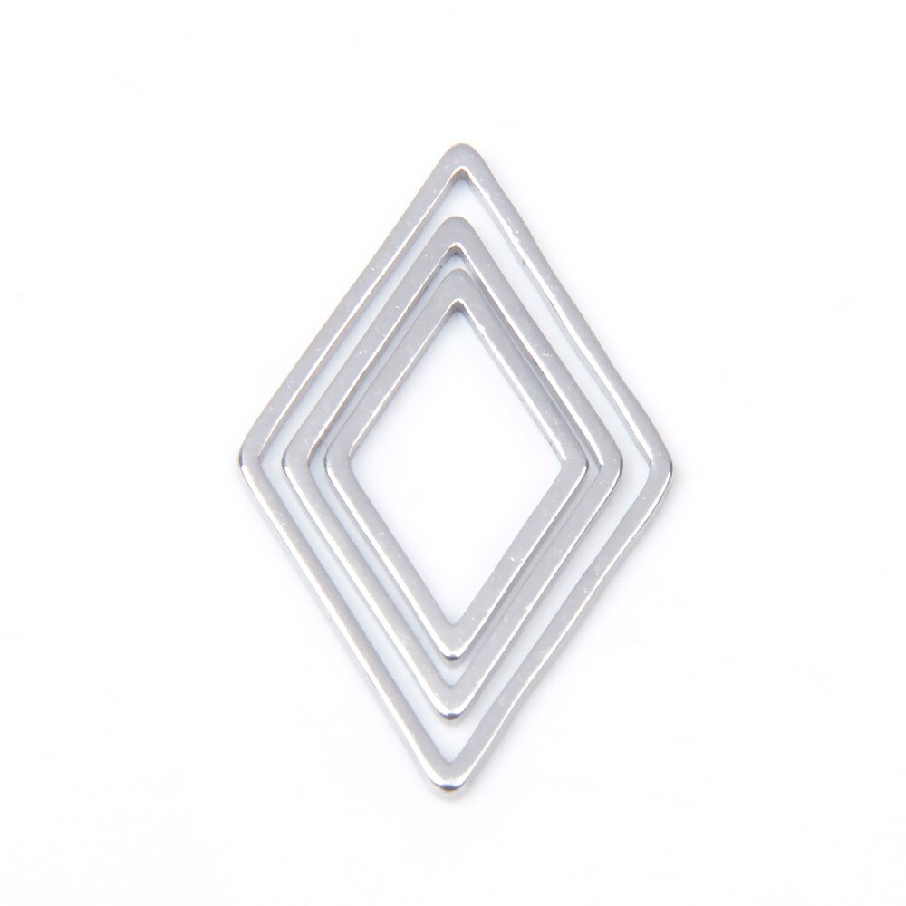 10pcs Stainless Steel Rhombus Charms for Bracelet Connector Necklace