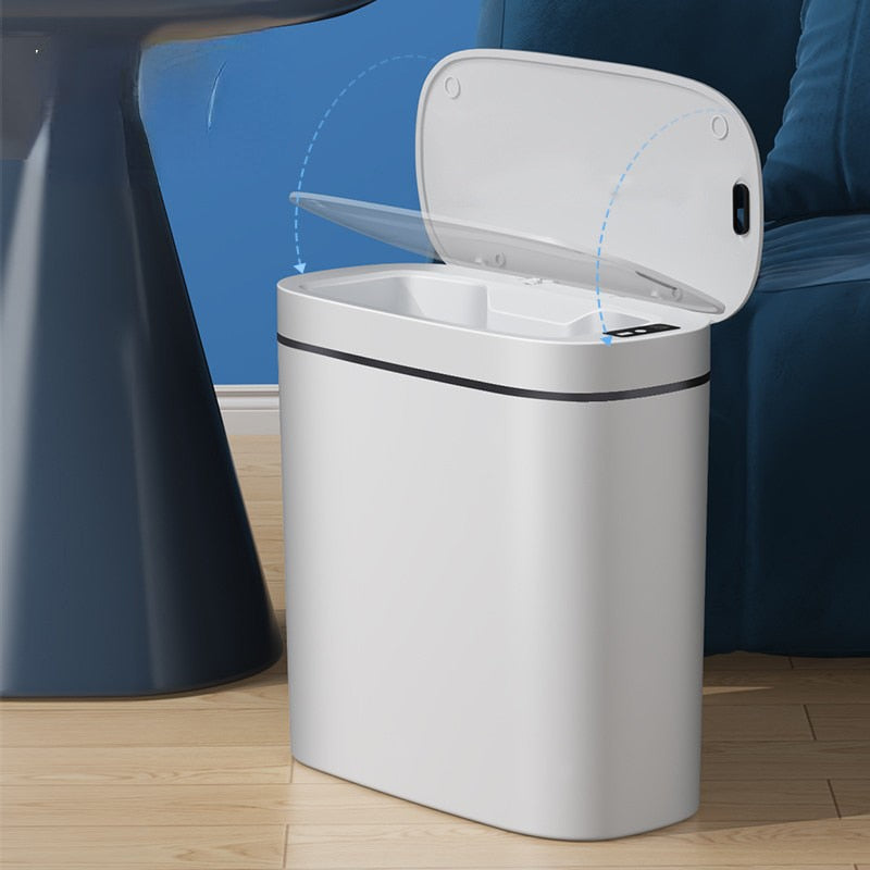 14l Smart Trash Can Usb Charging Automatic Waste Bin For Bathroom