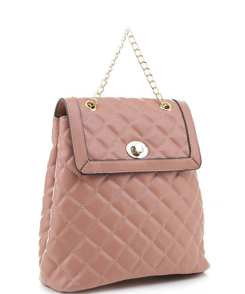 Quilted Twistlock Fashion Backpack