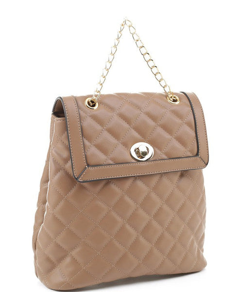 Quilted Twistlock Fashion Backpack