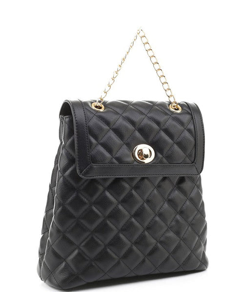 Quilted Twistlock Fashion Backpack