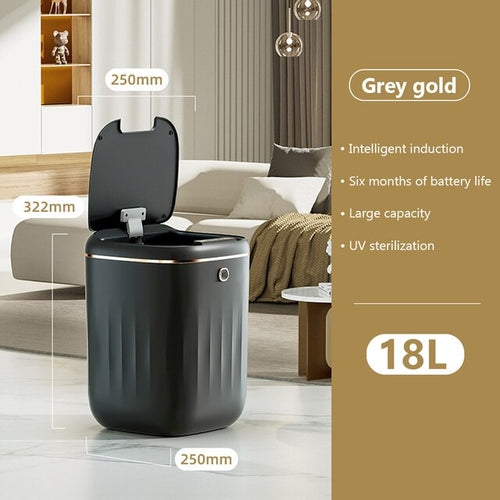 18L Automatic Sensor Trash Can With UV Light Rechargeable Smart