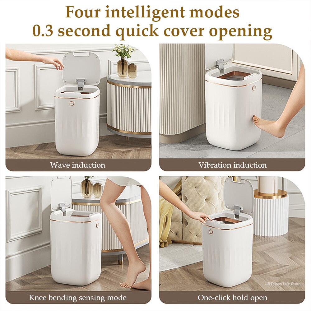 18L Automatic Sensor Trash Can With UV Light Rechargeable Smart