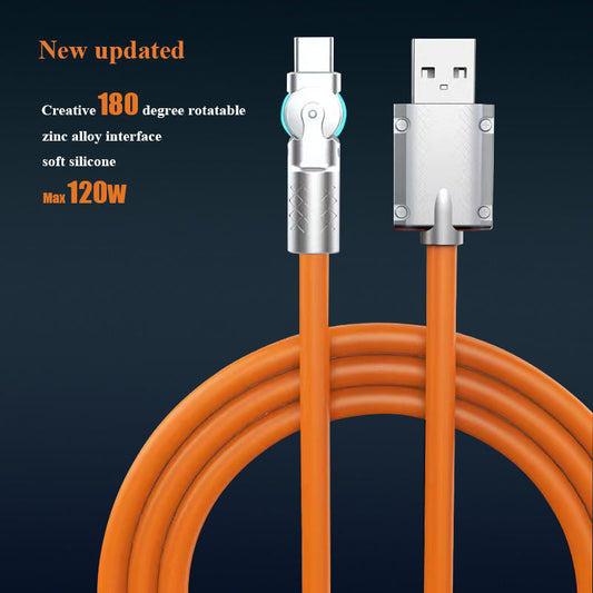 The New Rotary Type-C Data Cable Super Fast Charging Cable Is Applicab