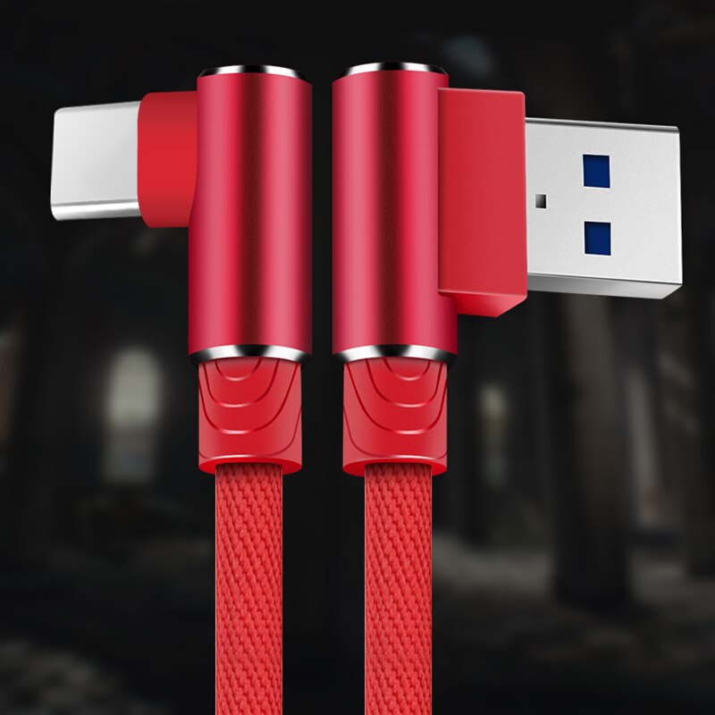 1m 2m 3m 90 Degree Elbow Type C Cable for Huawei Fast Charging Wire