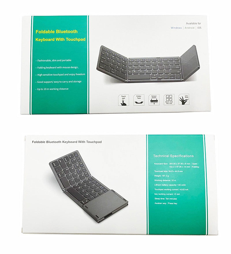 Folding Bluetooth Keyboard Touchpad | Folding Keyboard Mobile Phone -