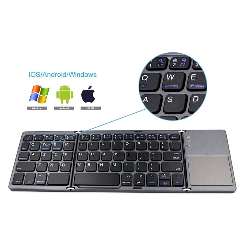 Folding Bluetooth Keyboard Touchpad | Folding Keyboard Mobile Phone -