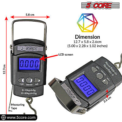 2 Pcs Portable Fish Scale Handheld Electronic Digital Hanging Weight