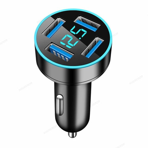 4.8A 4 Ports USB Car Charger Digital Display Fast Charging Phone Car