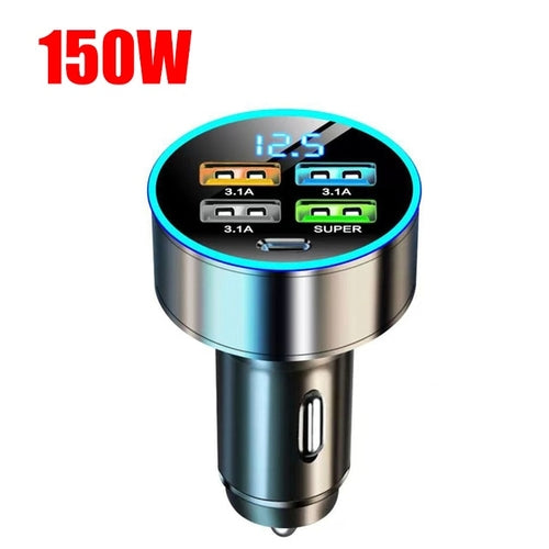 Car Charger Iphone 14 | Car Charger Adapter 150w | Fast 4 Port Car