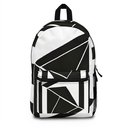 Backpack - Large Water-Resistant Bag, Black And White Geometric