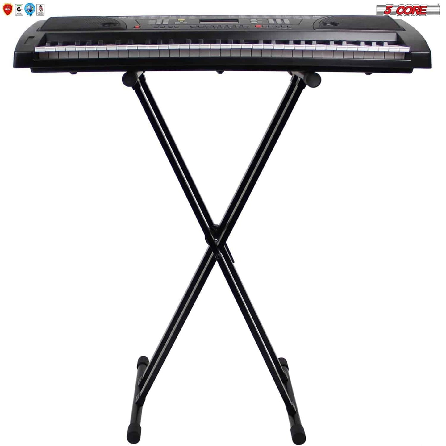 5 Core Keyboard Stand with Gear Double Braced X-Style, Adjustable, and