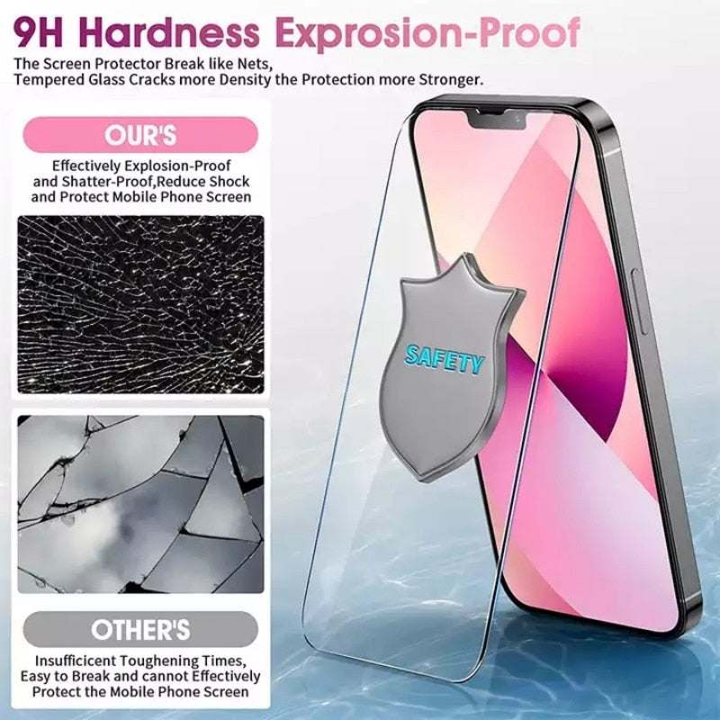 5Pcs Tempered Glass for IPhone 14 13 12 11 Pro Max Screen Protector