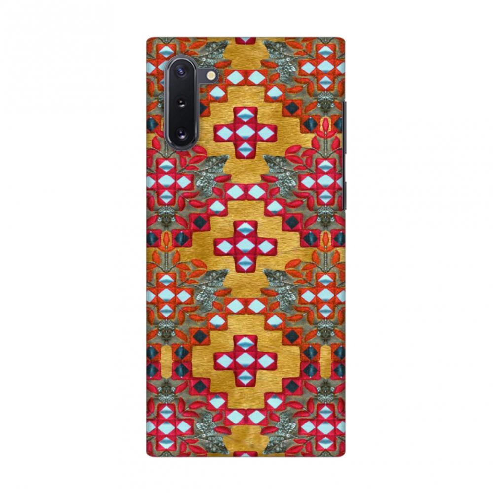 Gujarati Mirrorwork Geometric Florals - Mustard Slim Hard Shell Case