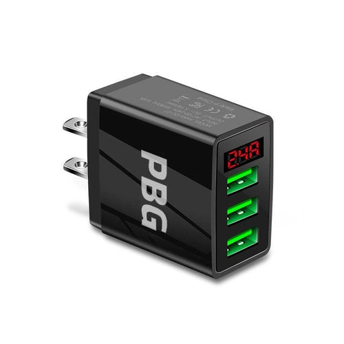 PBG 3 Port Wall Charger with LED Voltage Display Charge 3 Devices at