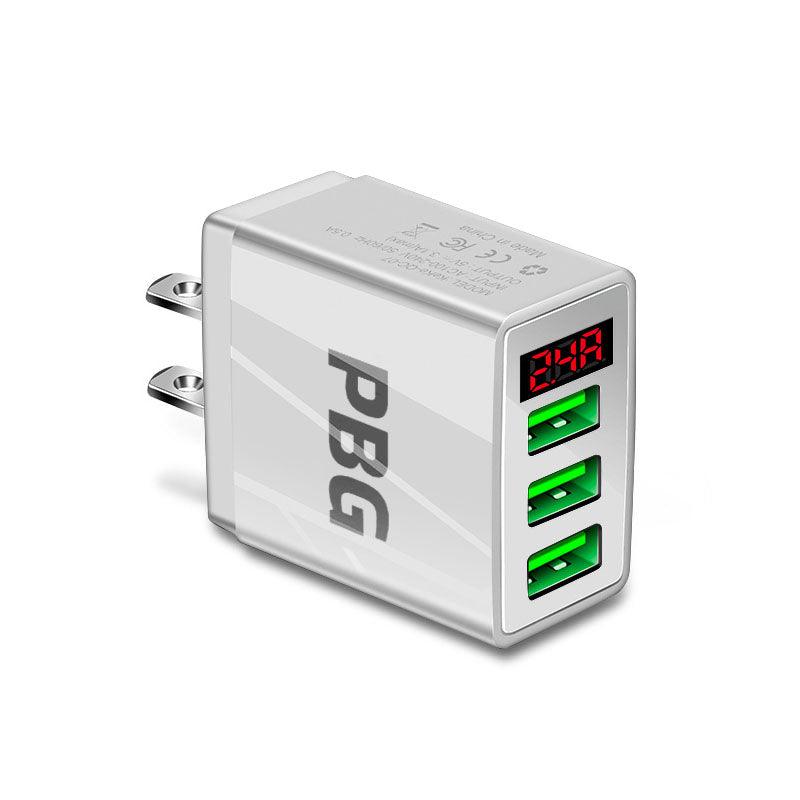 2 PACK PBG 3 Port Wall Charger with LED Voltage Display Charge 3