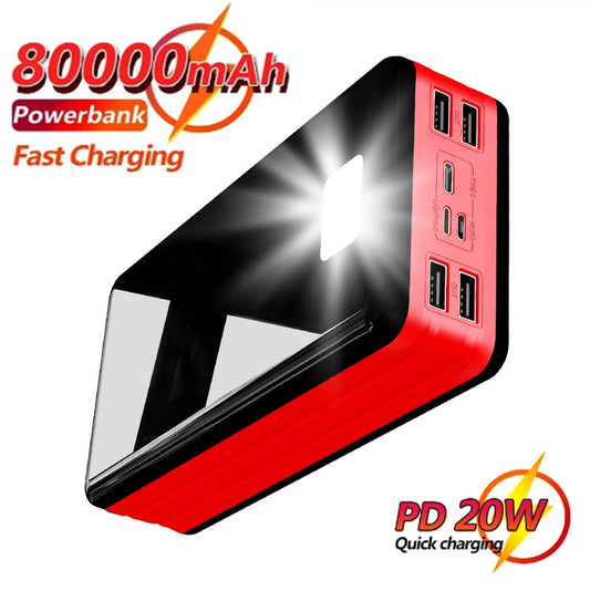 External Battery Mobile Phone | Portable Charger Power Bank - 80000mah