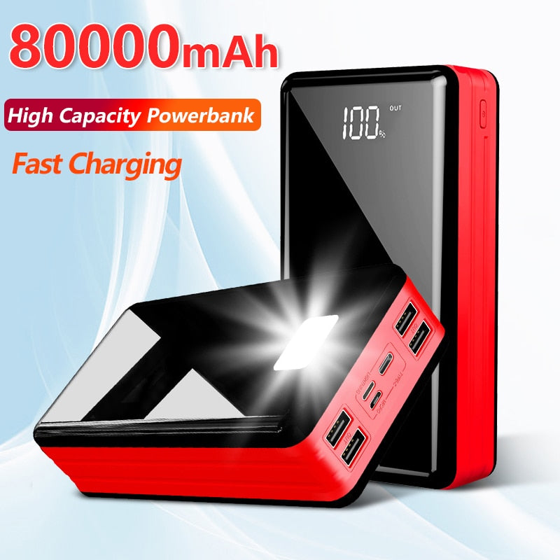 External Battery Mobile Phone | Portable Charger Power Bank - 80000mah