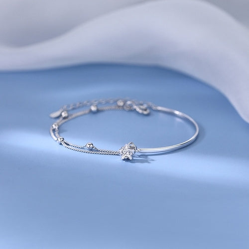 925 Sterling Silver Beautiful Stars Bracelets For Women Korean Fashion