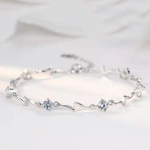 925 Sterling Silver Beautiful Stars Bracelets For Women Korean Fashion