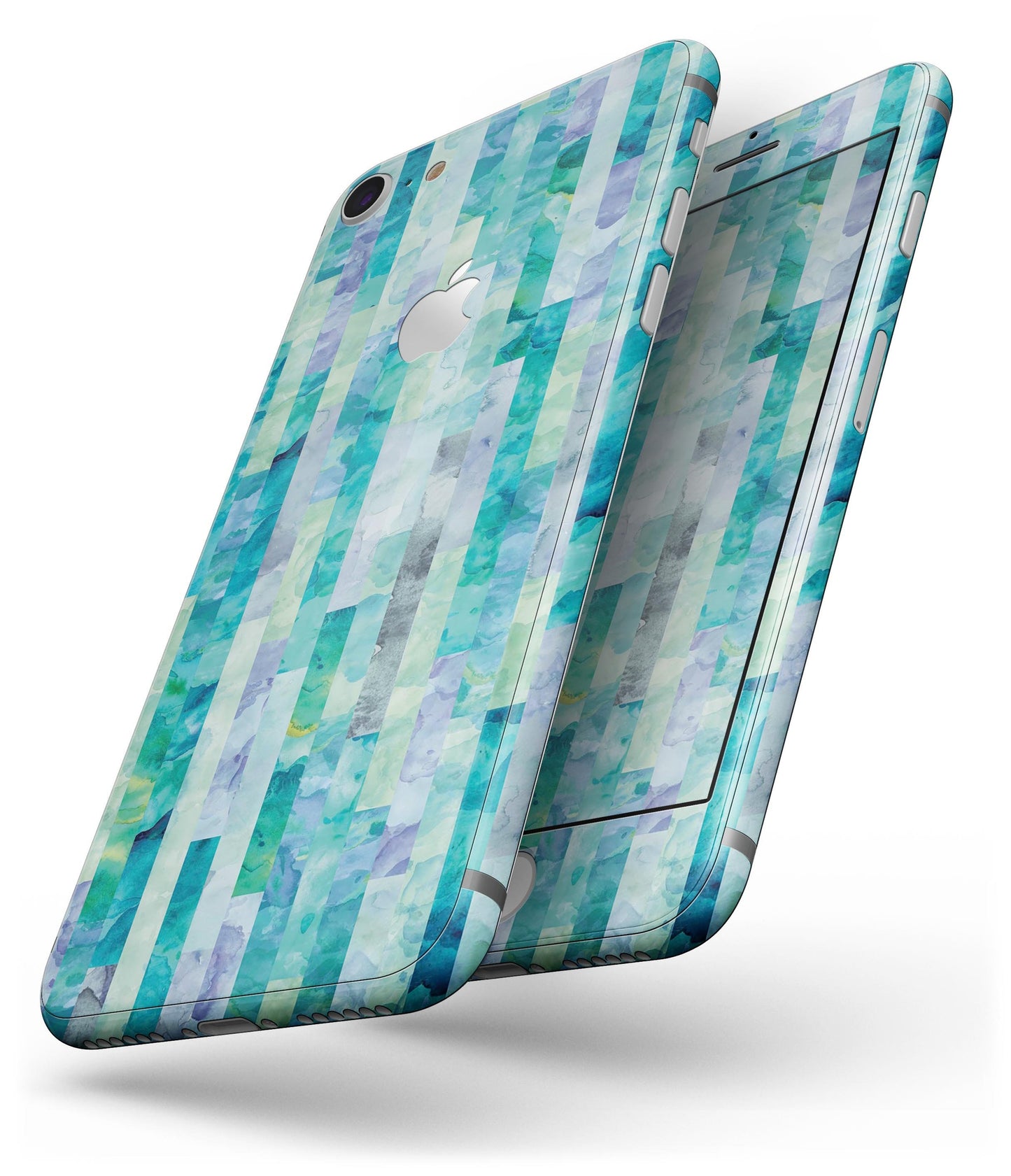 Aqua Watercolor Patchwork - Skin-kit for the iPhone 8 or 8 Plus