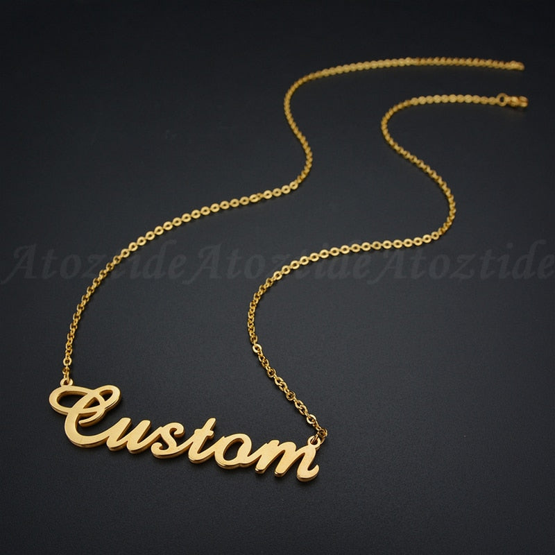 Atoztide Customized Fashion Stainless Steel Name Necklace Personalized