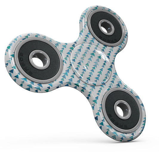 Blue Watercolor Triangle Pattern V2 Full-Body Fidget Spinner Skin-Kit