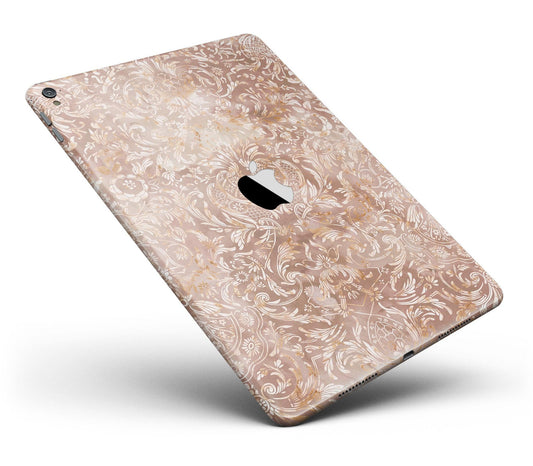 Brown Damask v2 Watercolor Pattern Full Body Skin for the iPad Pro