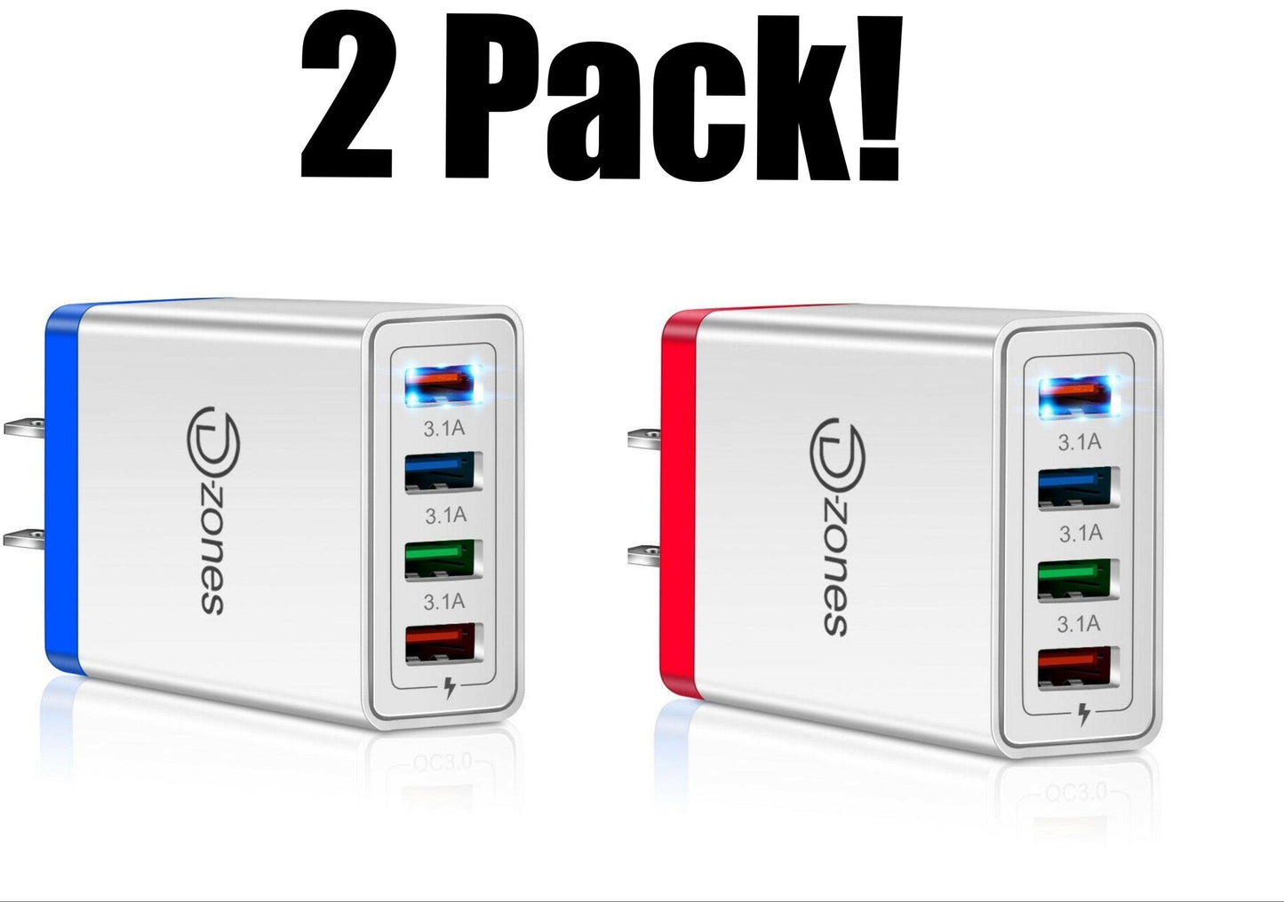 4 Port High-Speed Wall Charger 2 Pack!