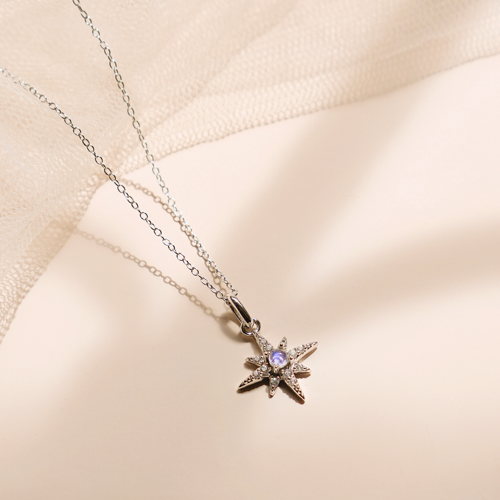 Silver North Star Necklace