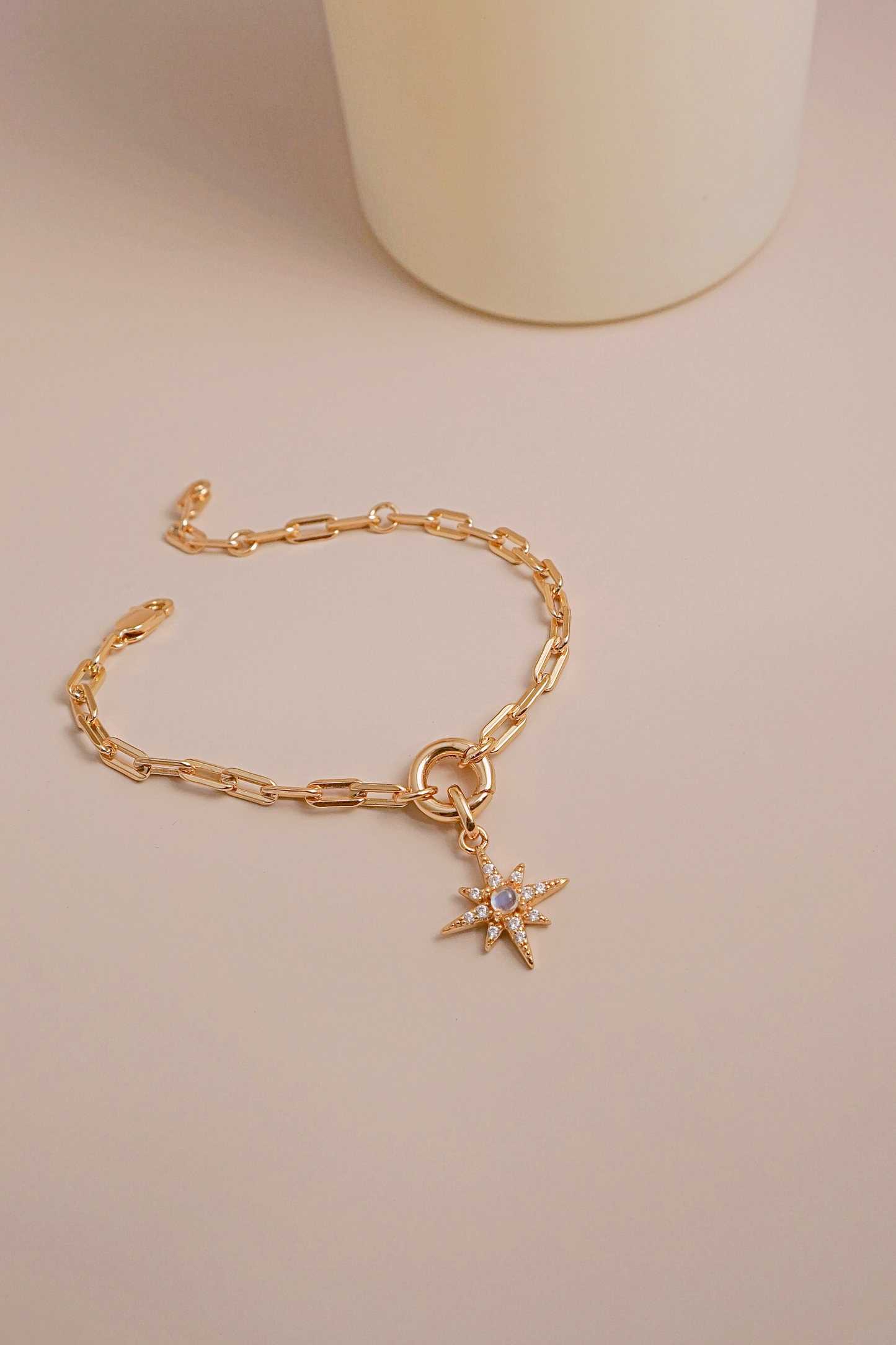 Gold Charm Carrier Bracelet Chain