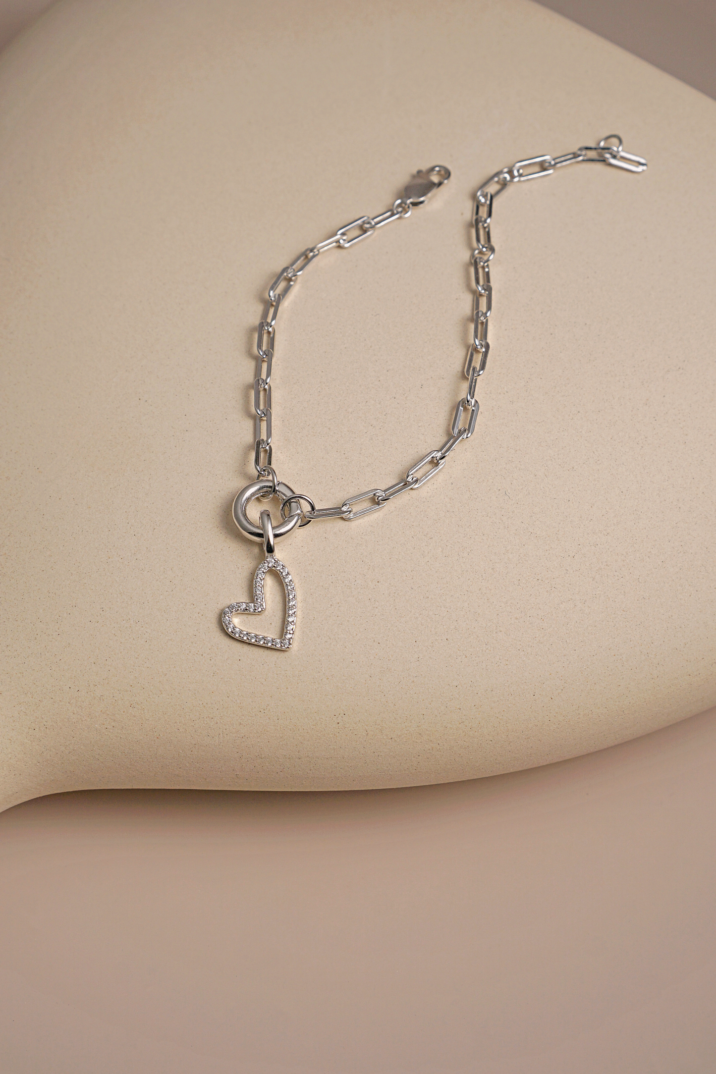 Silver Eternal Heart Charm