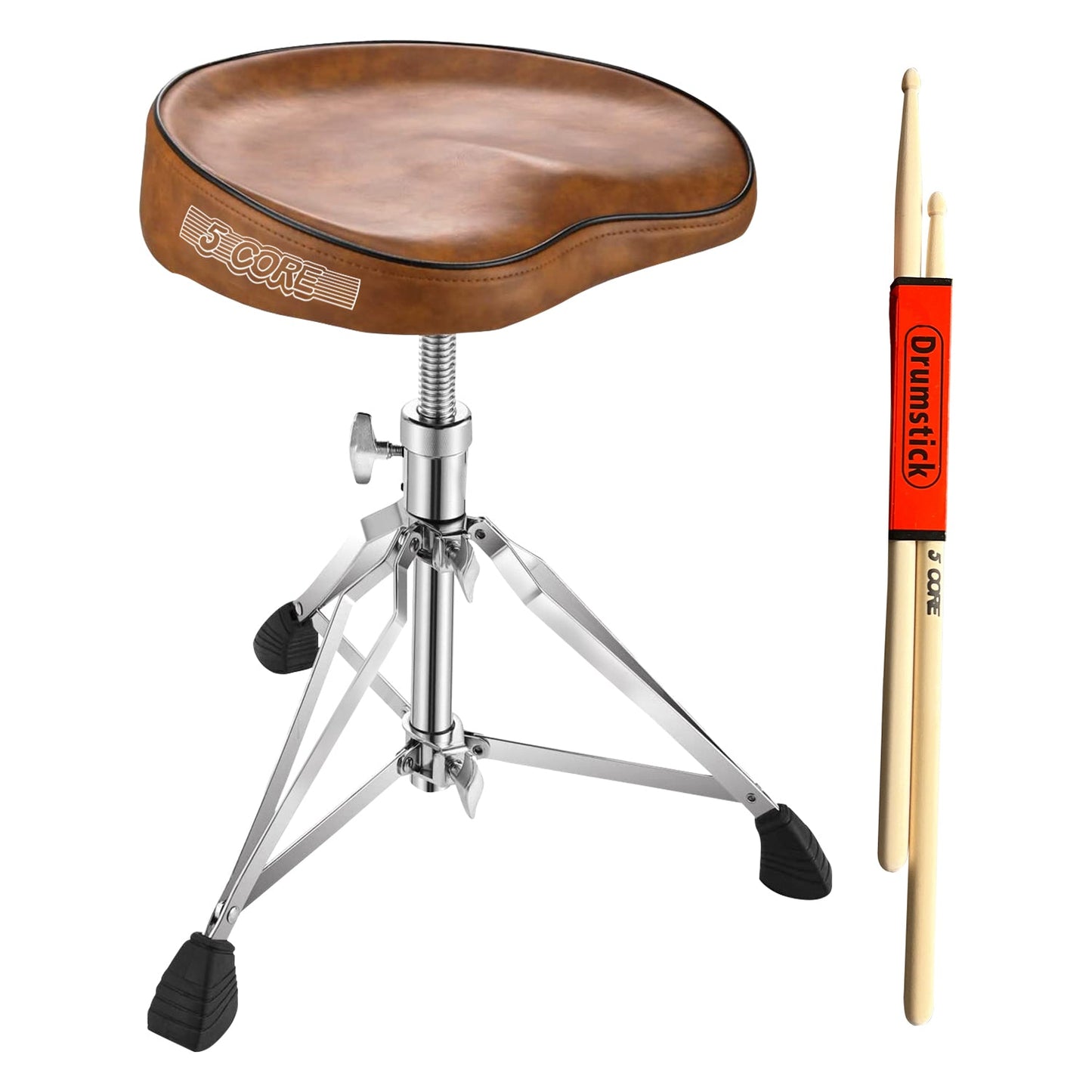 5 Core Saddle Drum Throne Height Adjustable Padded Seat Drum Stool,