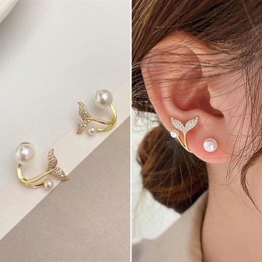 Europe And America 2023 New Temperament Fishtail Pearl Earrings