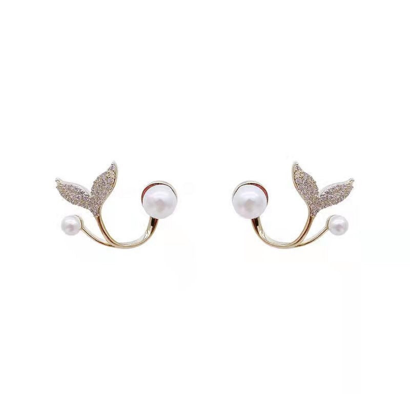 Europe And America 2023 New Temperament Fishtail Pearl Earrings