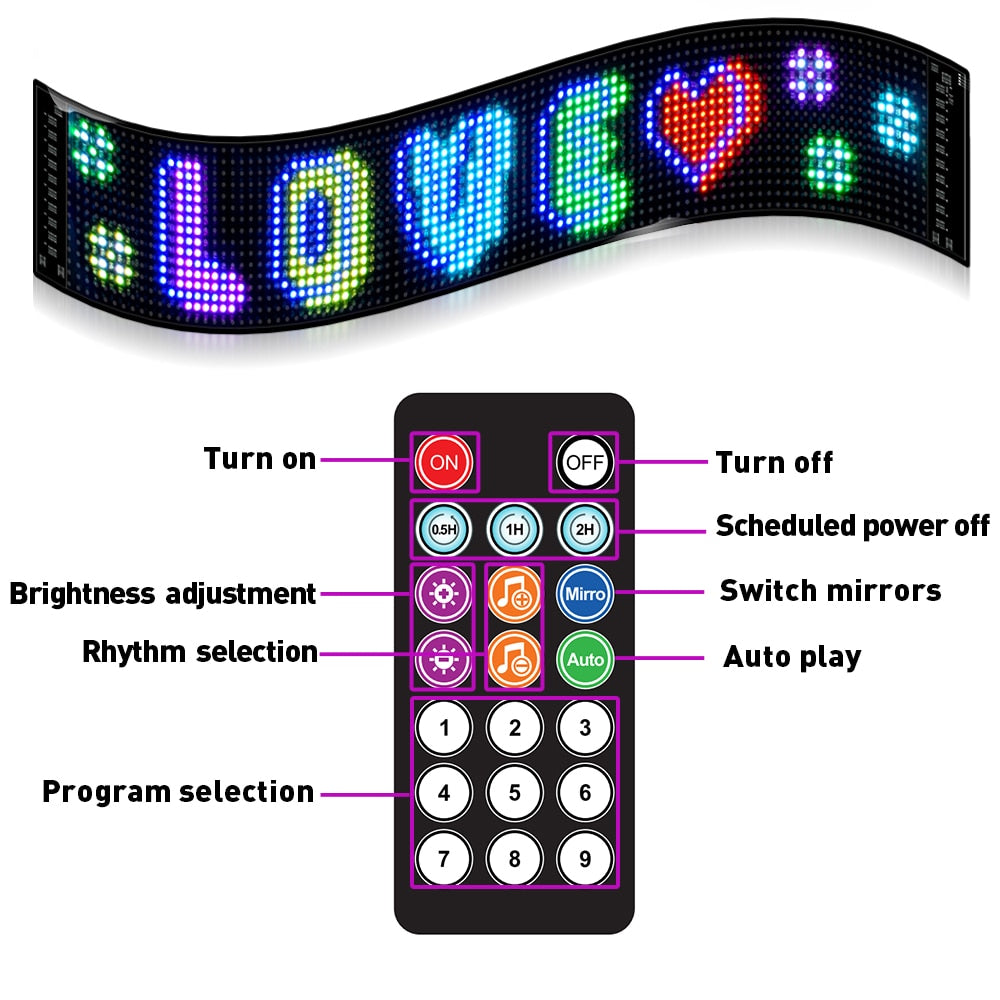 GOTUS LED Matrix Panel,Scrolling Bright Advertising LED Sign,LED Car