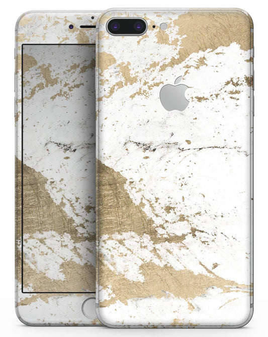 Gold Foiled Marble v1 - Skin-kit for the iPhone 8 or 8 Plus