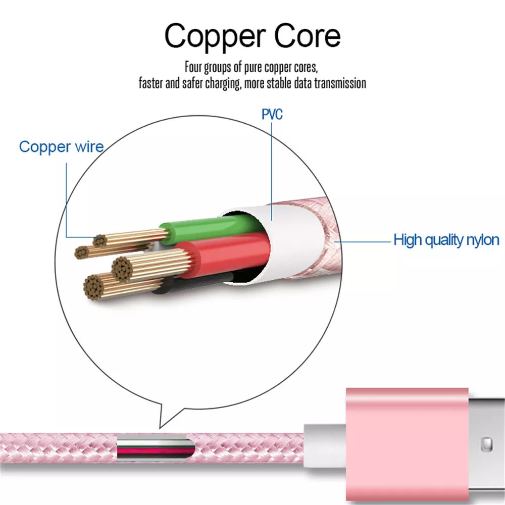 PBG XL 10FT Charger Compatible for Iphone Cable's  Nylon Woven