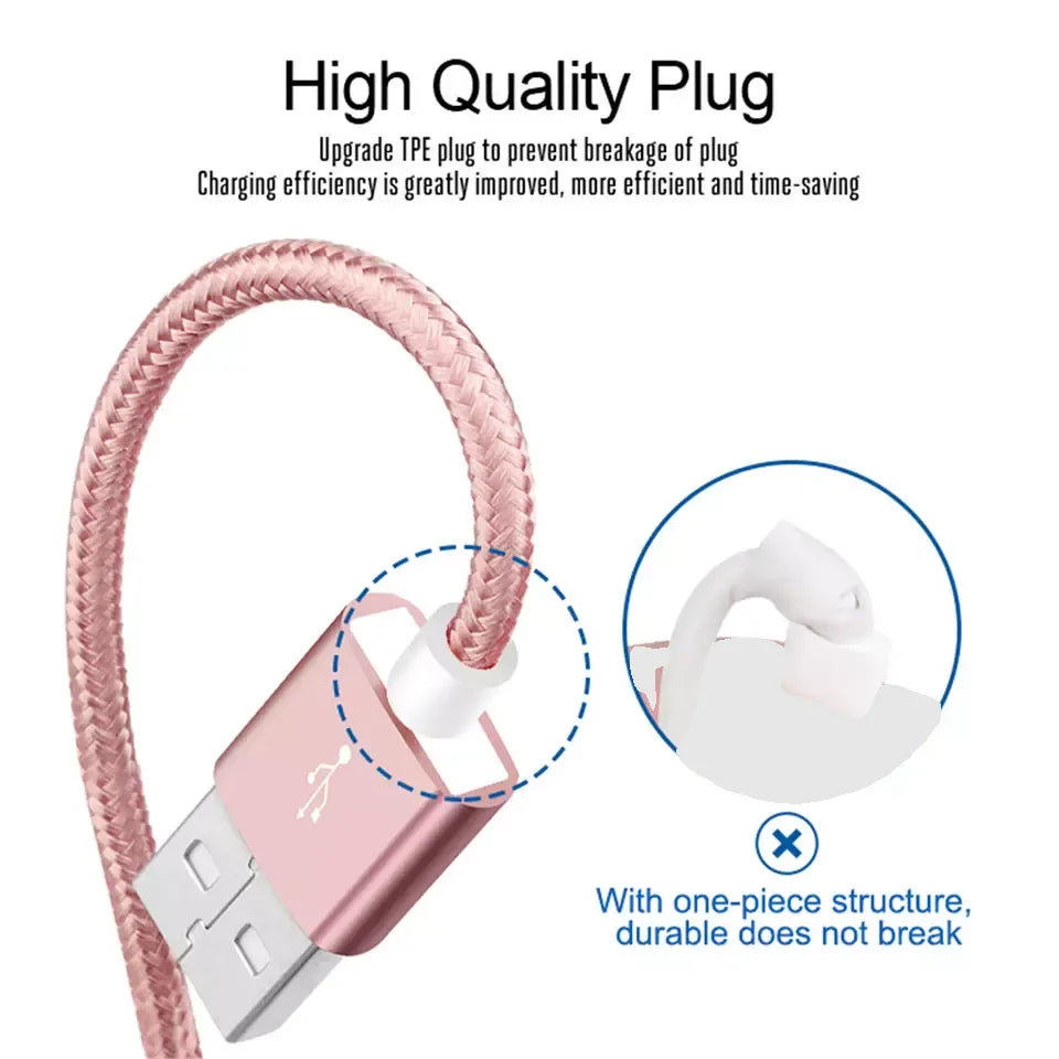 PBG XL 10FT Charger Compatible for Iphone Cable's  Nylon Woven