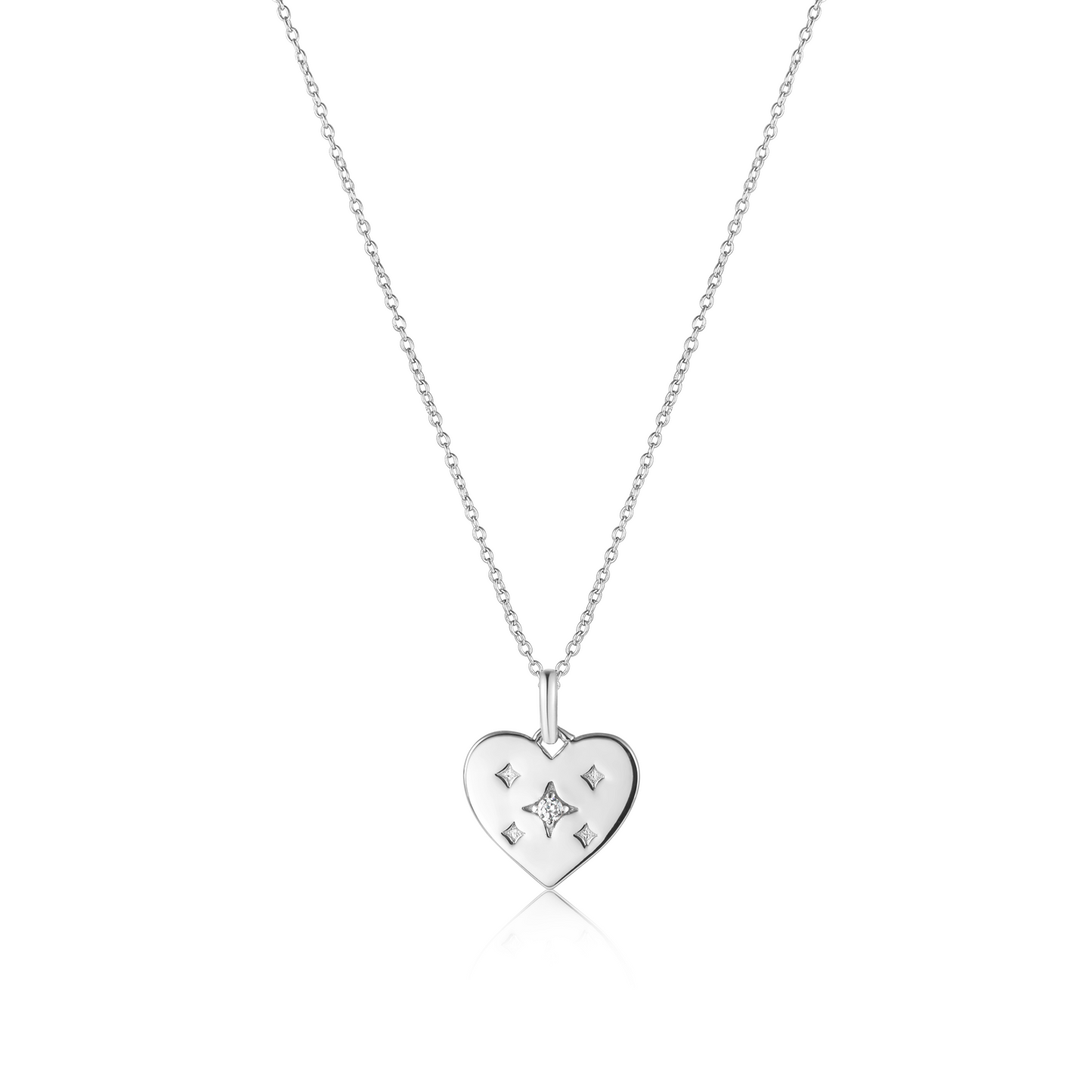 Silver Starry Heart Necklace