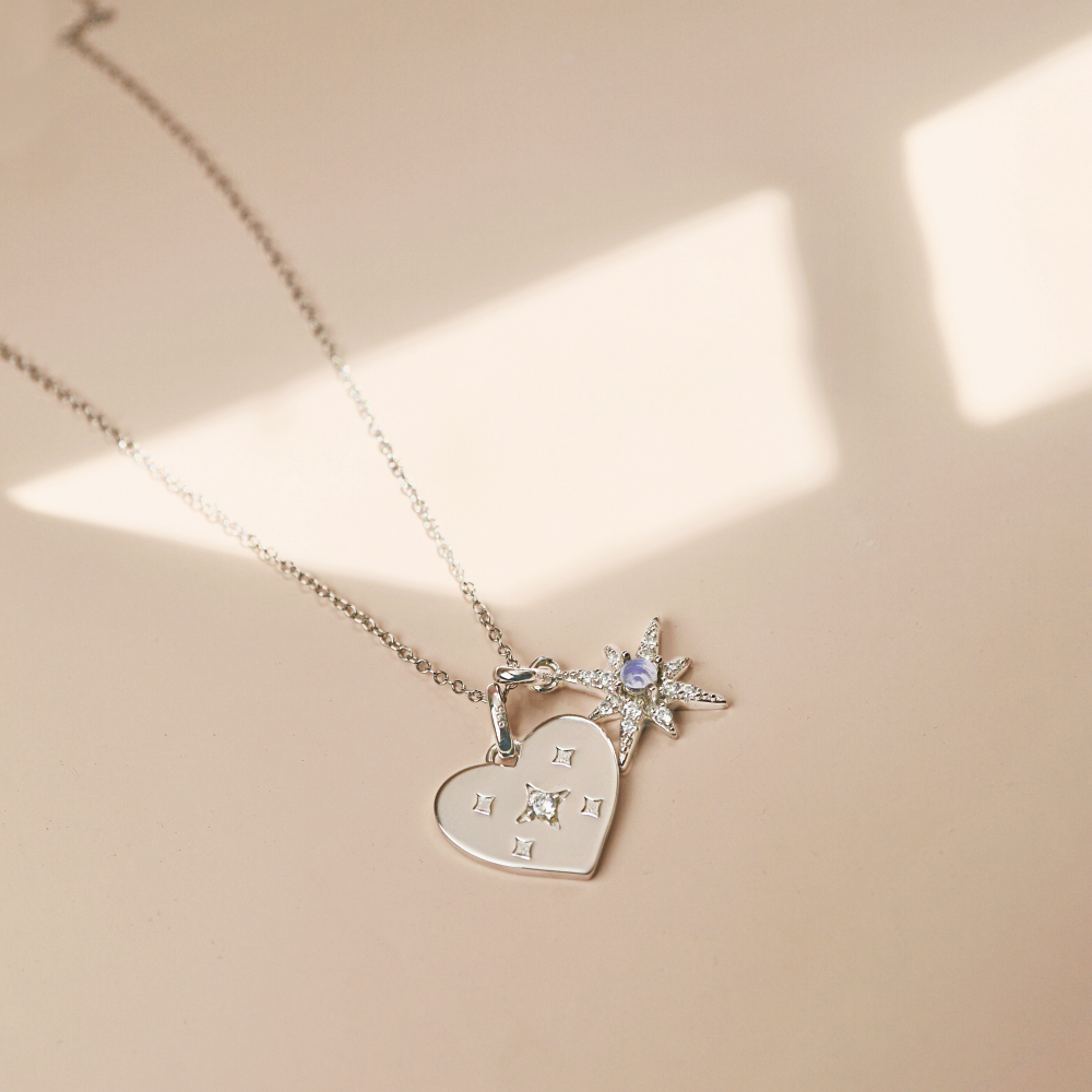 Silver Starry Heart Necklace