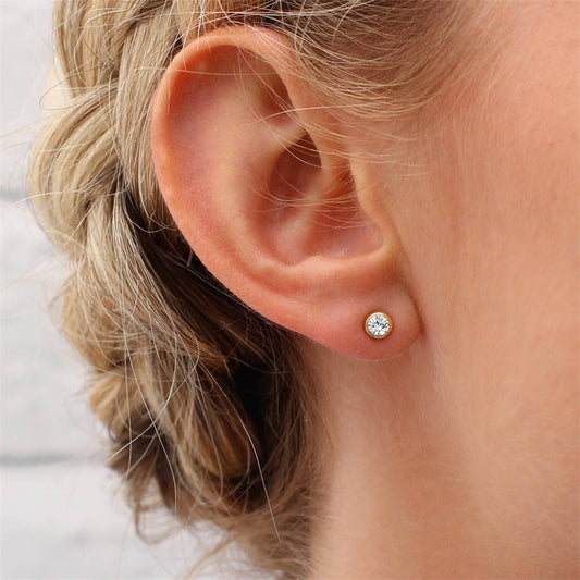 Crystal Studs Stainless Steel Earrings | Stainless Steel Studs