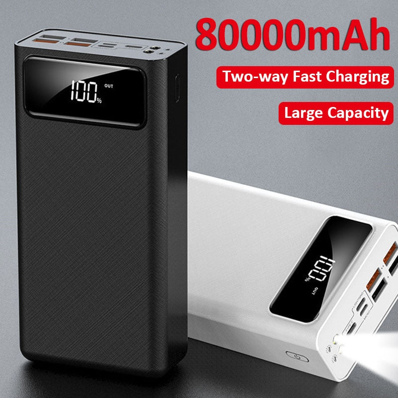 80000mah Power Bank Large Capacity Portable | External Battery