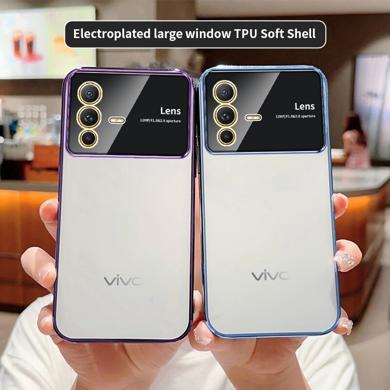 Luxury Original Large Window Phone Case For VIVO S12 Full Transparent