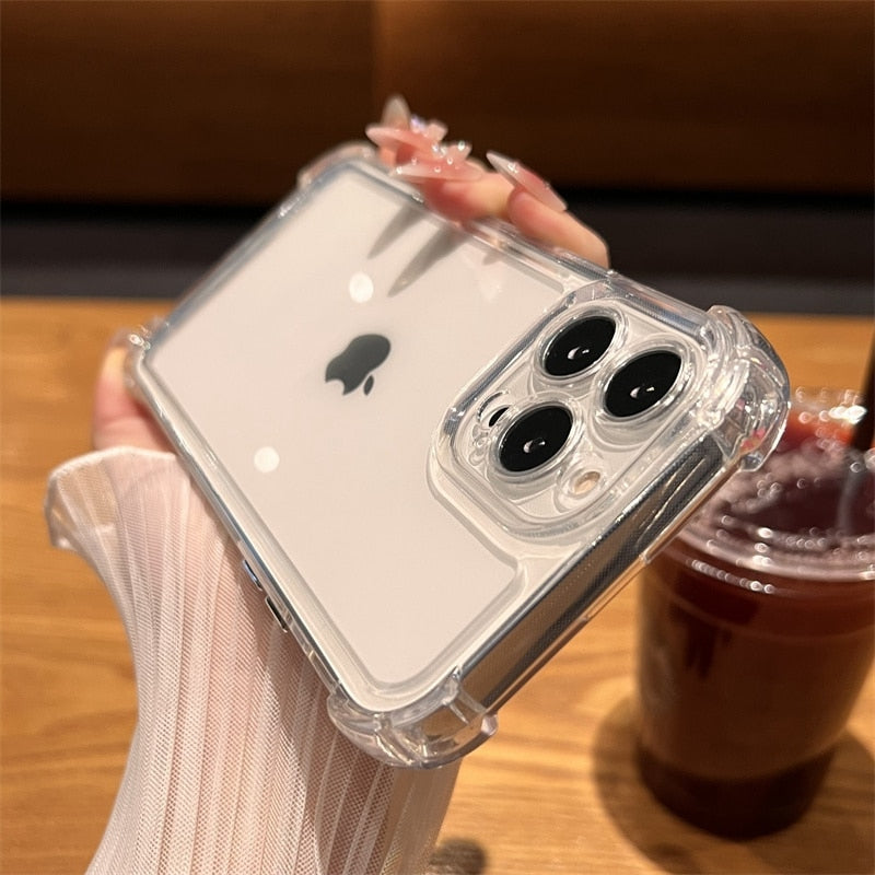 Luxury Shockproof Transparent Case For Iphone 14 13 12 11 Pro Max X Xs