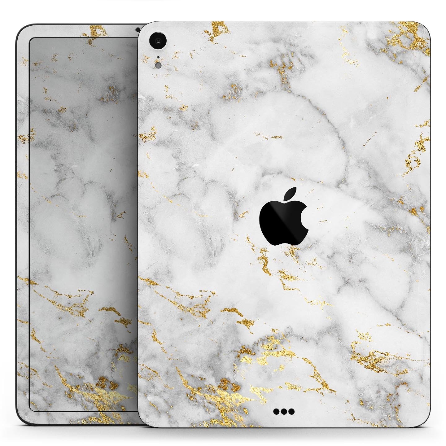 Marble & Digital Gold Foil V3 - Full Body Skin Decal for the Apple